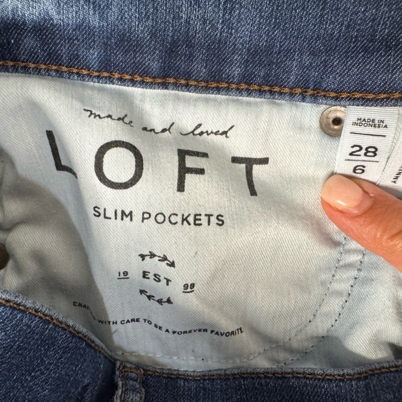 Loft Skinny Jean Distressed Ankle High Rise 6/28 - Picture 4 of 5